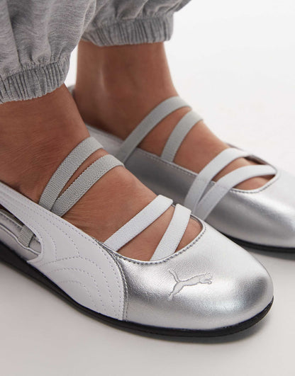 PUMA Speedcat ballet flats in silver size 38