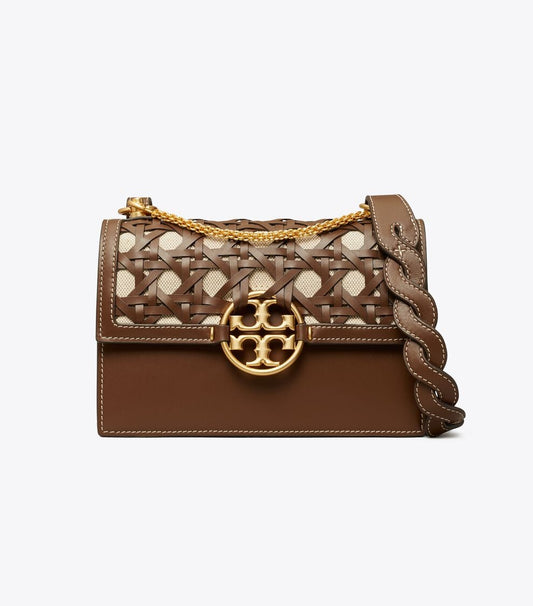 TORY BURCH MILLER BASKETWEAVE SMALL SHOULDER BAG