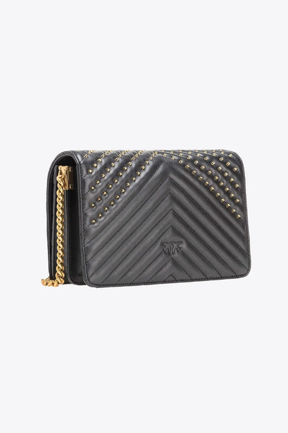 PINKO CLASSIC LOVE BAG CLICK CHEVRON STUDS
