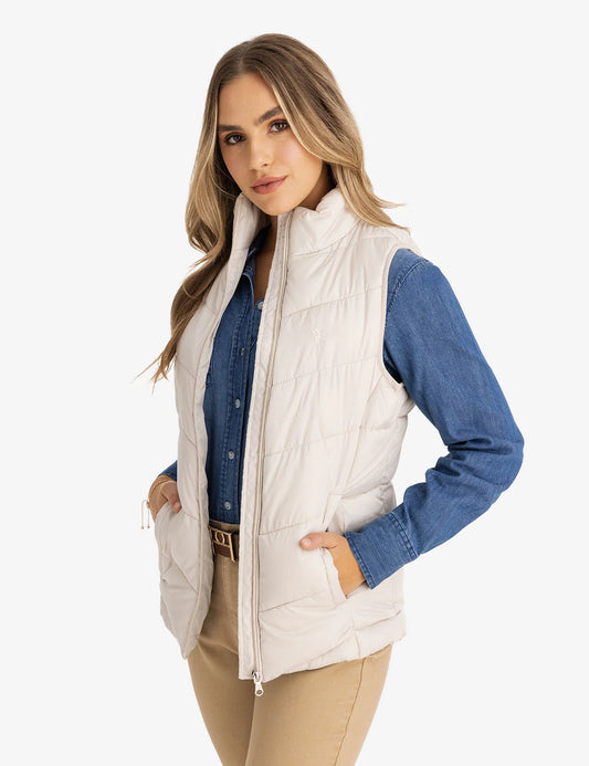 U.S. Polo Assn. Classic Puffer Vest in off white size L