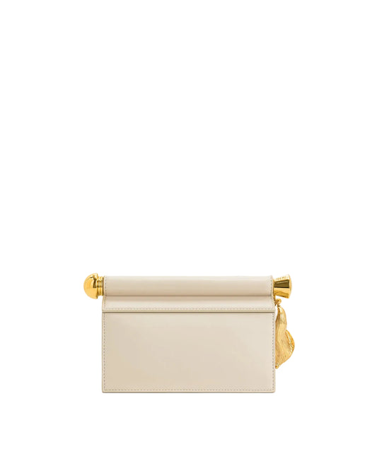 JW PEI Holly Metal Pendant Embellished Clutch White