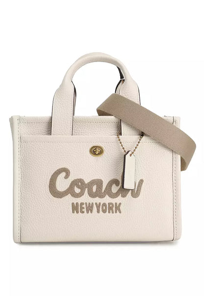 Coach Cargo Tote Bag 26 leather in white