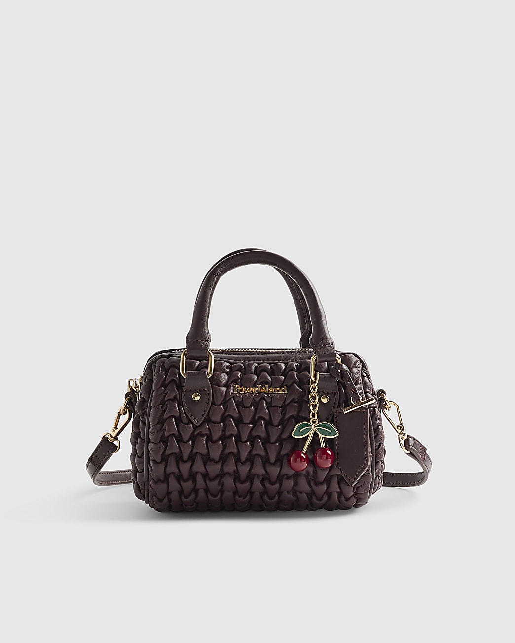 River Island Red Scrunch Mini Bowler Bag