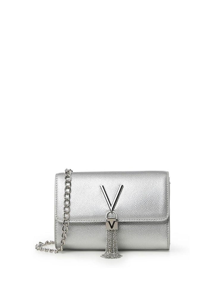 Valentino Silver Divina Cross-Body Chain Tassel Bag
