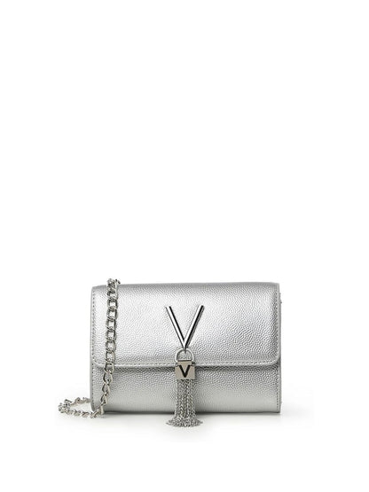 Valentino Silver Divina Cross-Body Chain Tassel Bag