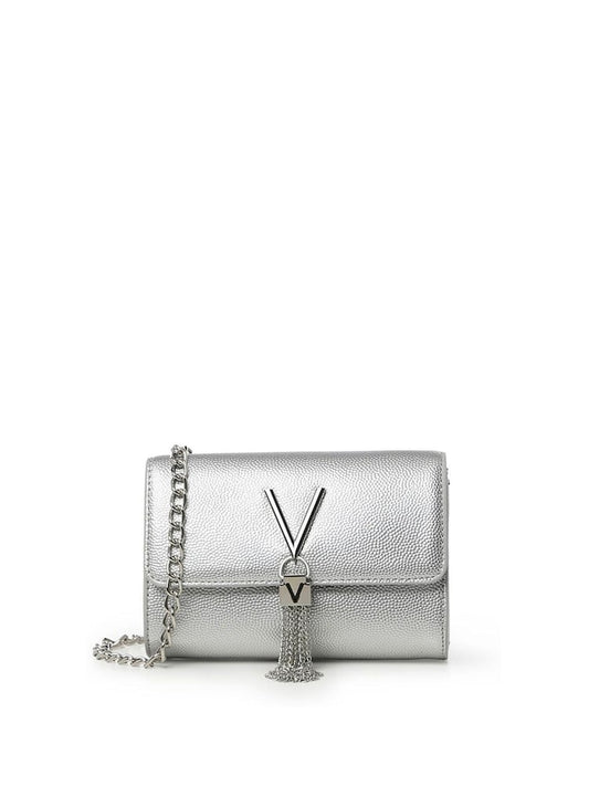 Valentino Silver Divina Cross-Body Chain Tassel Bag