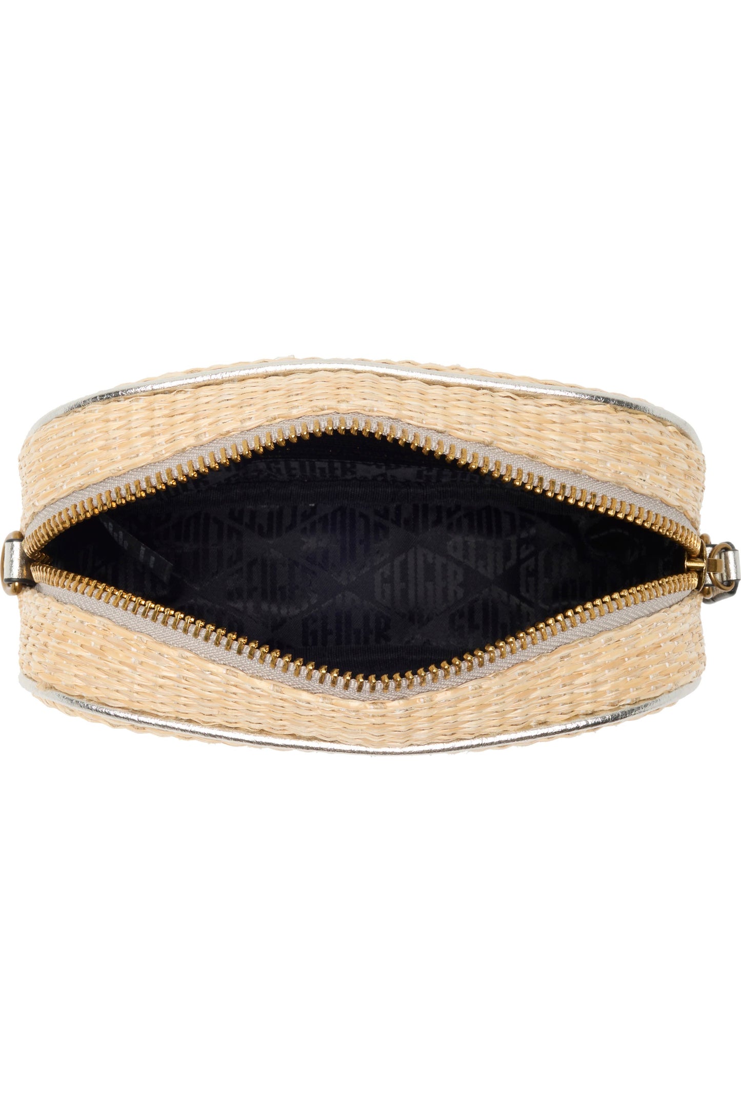 Kurt Geiger London Chiswick Raffia Camera Bag in silver
