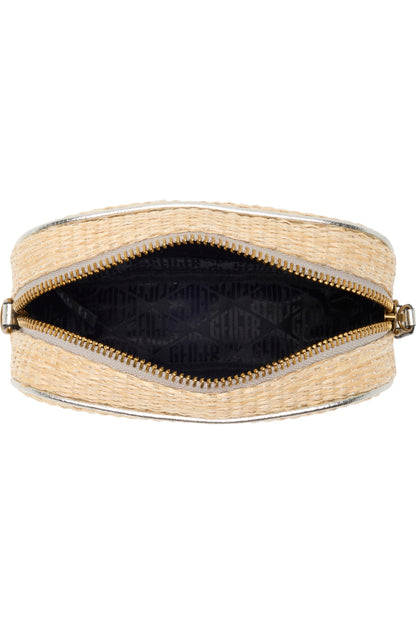 Kurt Geiger London Chiswick Raffia Camera Bag in silver