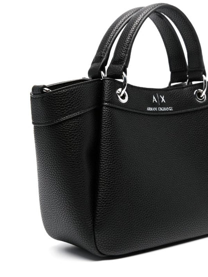 Armani Exchange logo-debossed grained-texture tote bag