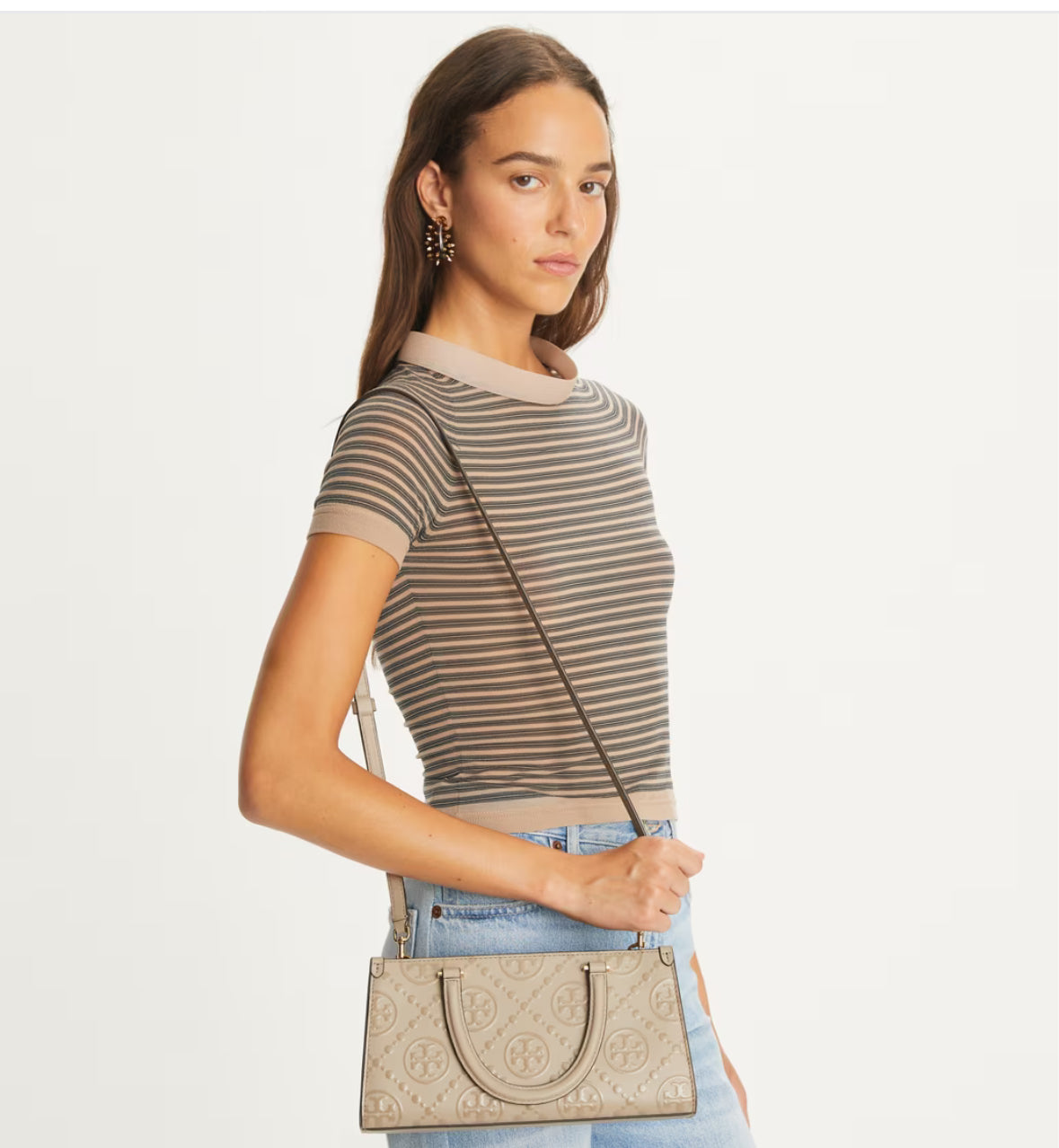 Tory Burch T MONOGRAM EMBOSSED SMALL EAST-WEST TOTE