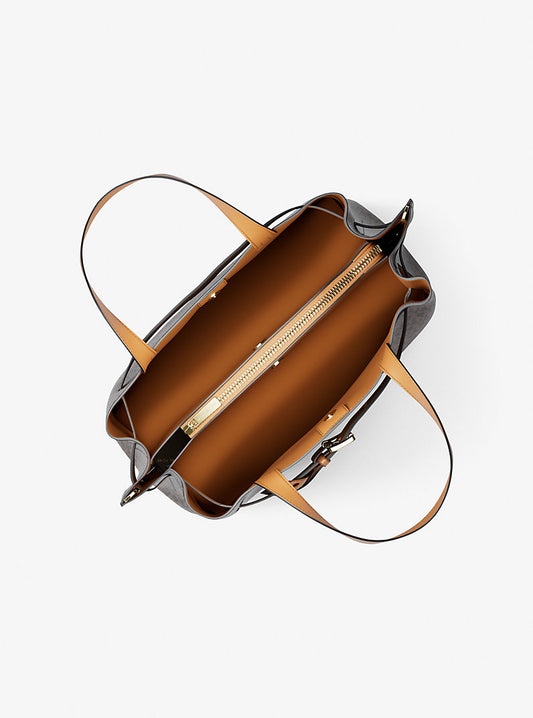 MICHAEL MICHAEL KORS
Emilia medium Signature Logo Satchel in dark brown