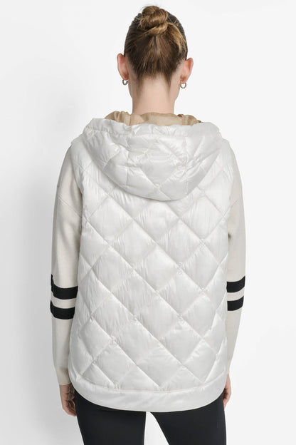 DKNY QUILTED HOODED VEST size L
