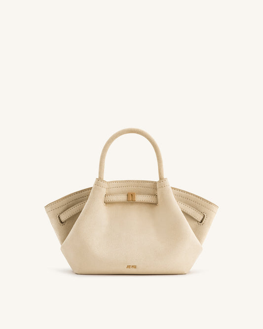 JW PEI Hana Mini Faux Suede Tote Bag - Off White
