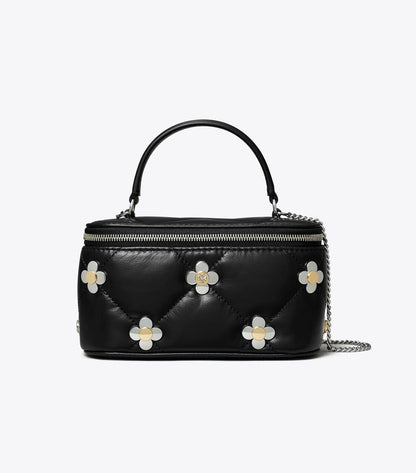 TORY BURCH KIRA DIAMOND QUILT CLOVER COSMETIC BAG
