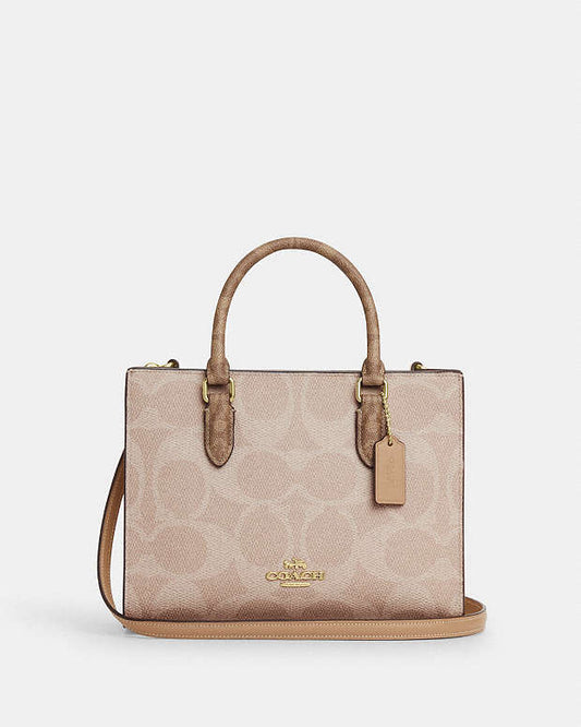 Coach maggie small tote bag blocked in signature canvas