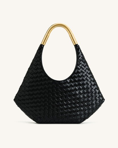 JW PEI Olivia Hand-Woven Metal Handle Hobo Bag