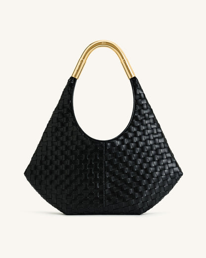 JW PEI Olivia Hand-Woven Metal Handle Hobo Bag