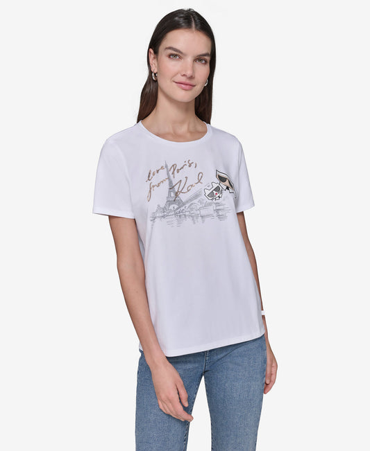 KARL LAGERFELD DUO IN PARIS TEE SIZE M