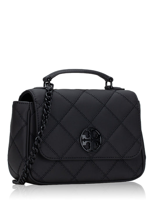 Tory Burch Willa Matt Quilted with Black Hardware Women's Mini Top Handle Crossbody Bag
