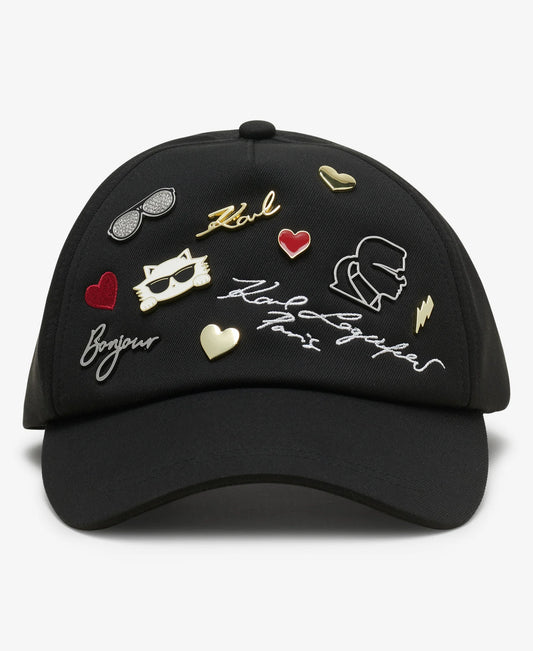 KARL LAGERFELD CATE PINS BASEBALL CAP