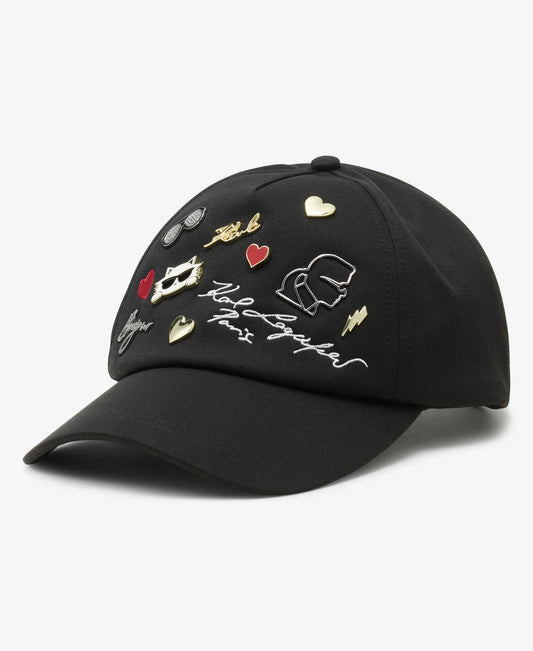 KARL LAGERFELD CATE PINS BASEBALL CAP