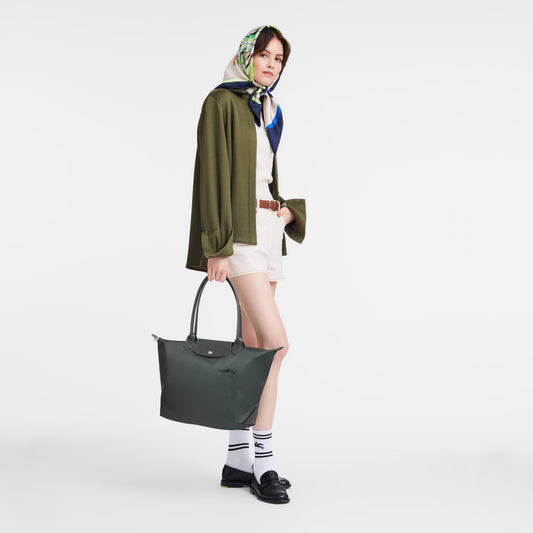 LONGCHAMP LE PLIAGE GREEN L TOTE BAG IN GRAPHITE