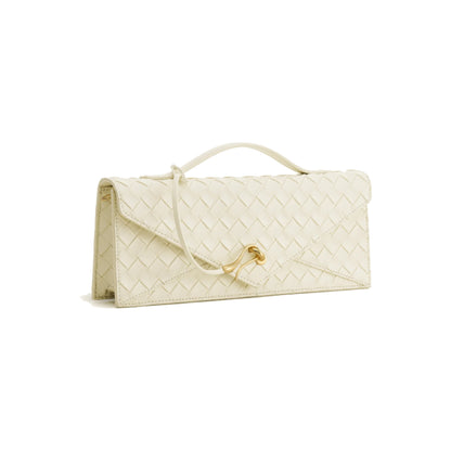 JW PEI Celeste Woven Textured Envelope Top Handle Bag in Ivory