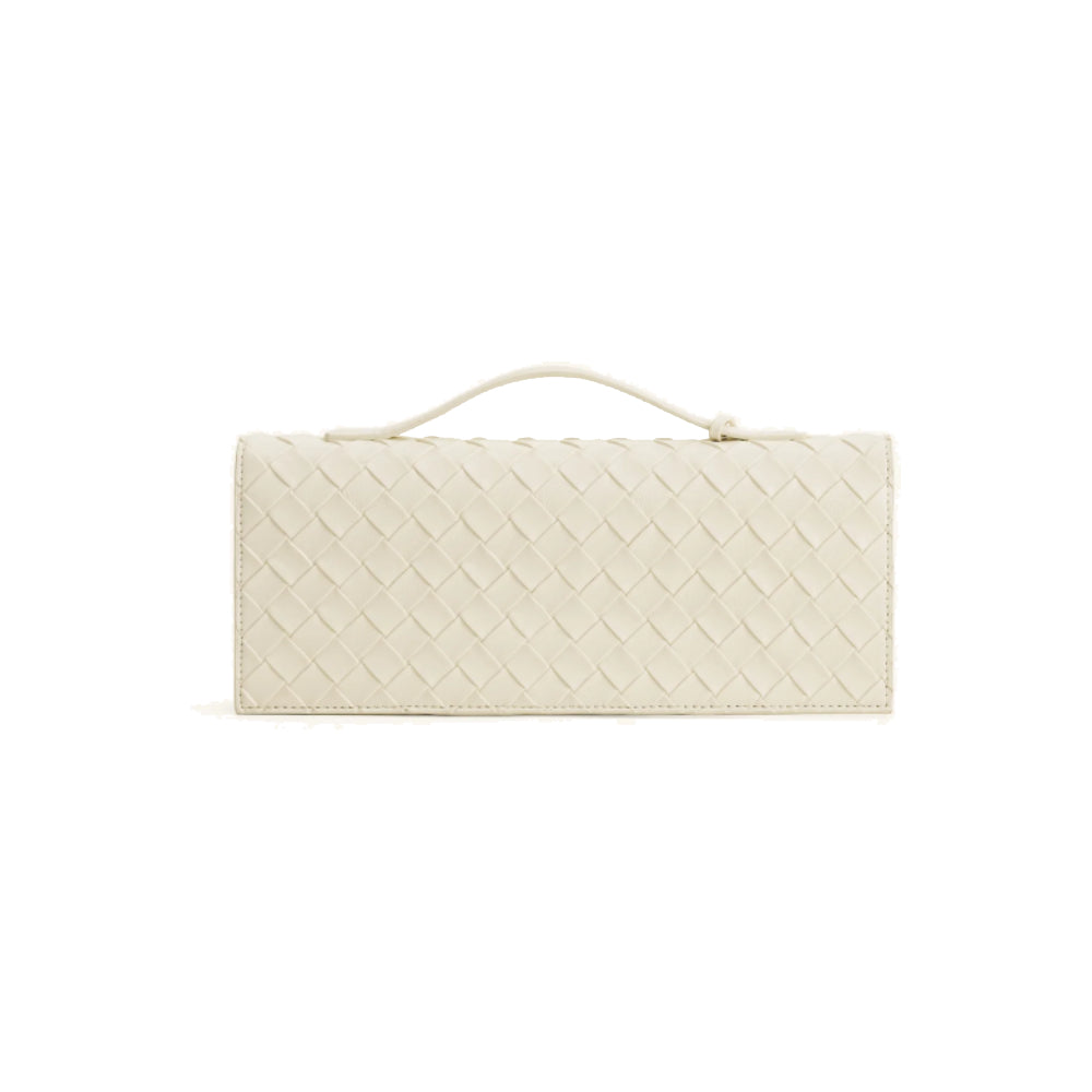 JW PEI Celeste Woven Textured Envelope Top Handle Bag in Ivory
