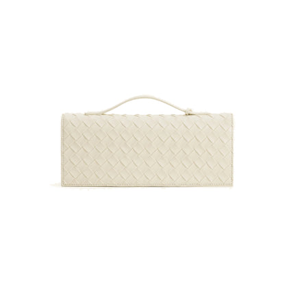 JW PEI Celeste Woven Textured Envelope Top Handle Bag in Ivory