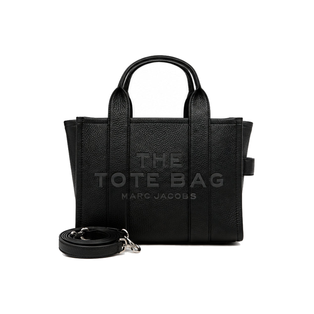 Marc Jacobs The Leather Tote Bag with Removable Crossbody Strap in Black