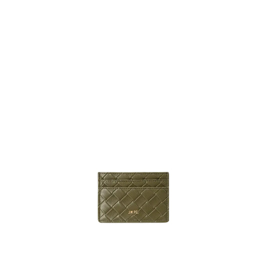 JW PEI Woven Texture Card Holder in Dark Green