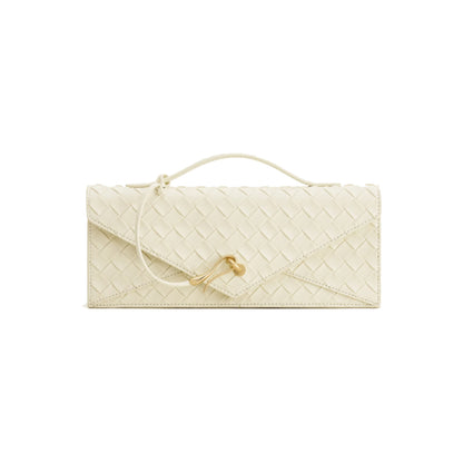 JW PEI Celeste Woven Textured Envelope Top Handle Bag in Ivory