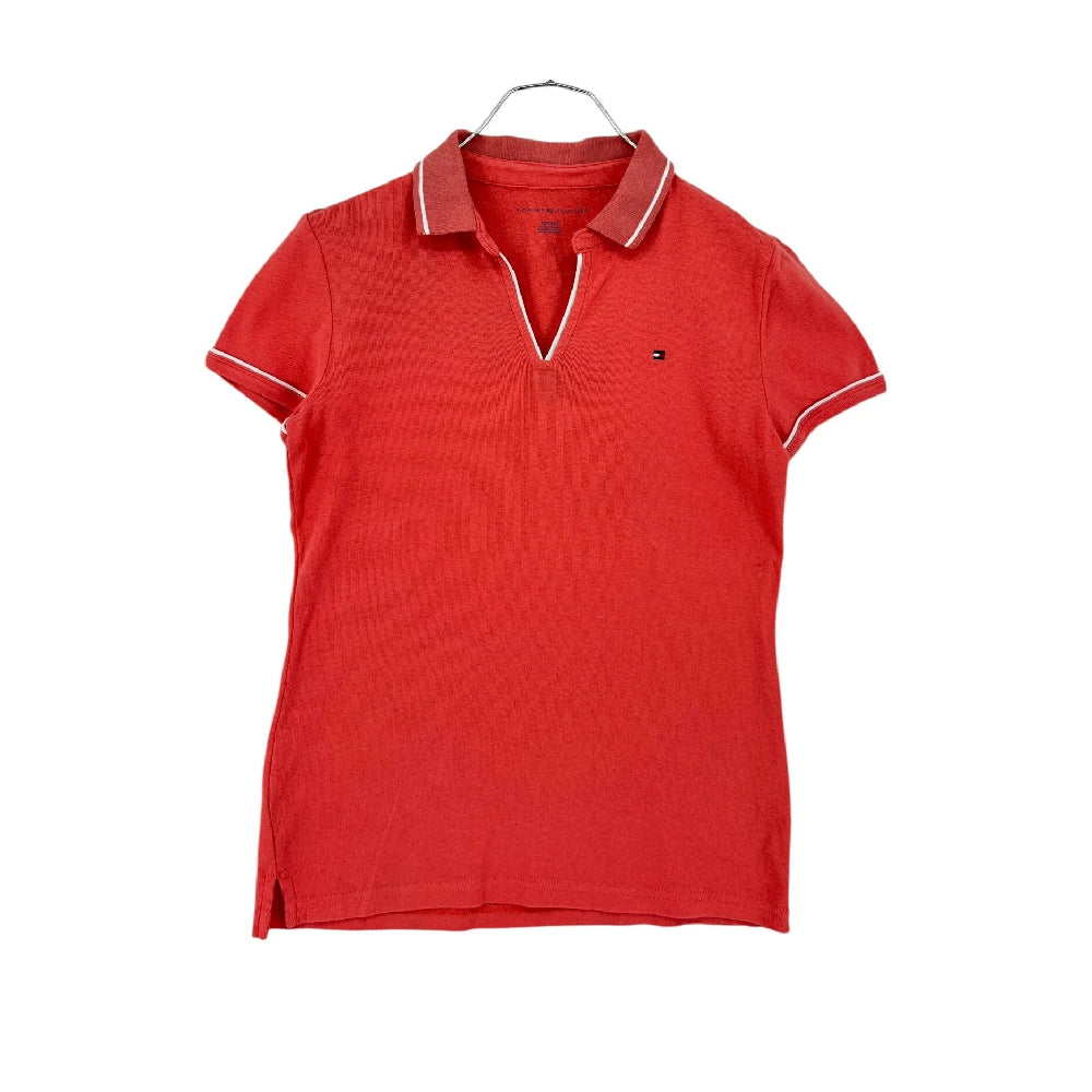 Tommy Hilfiger Red Polo Neck T-Shirt Women