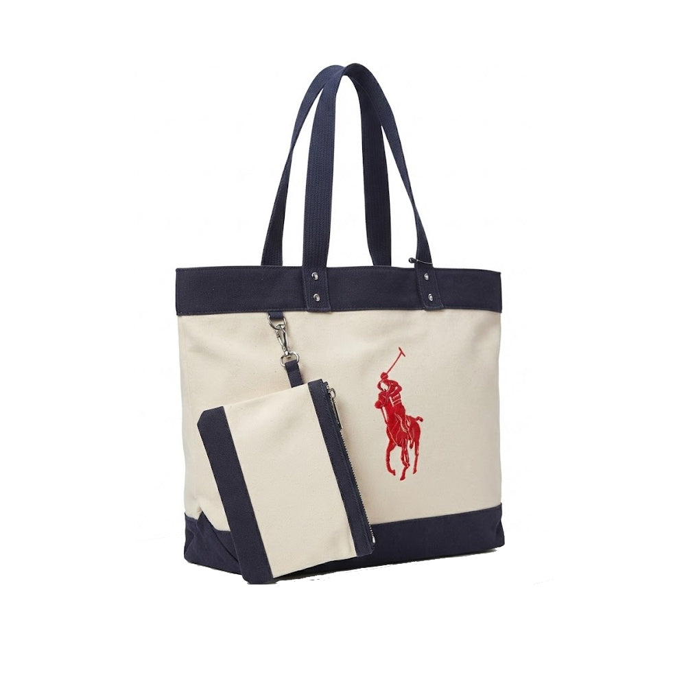 US Polo Shoulder bag Canvas Beige x Navy
