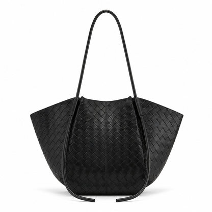 JW PEI Kiana Large-Capacity Weave Texture Tote Bag in Black