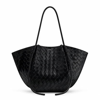 JW PEI Kiana Large-Capacity Weave Texture Tote Bag in Black