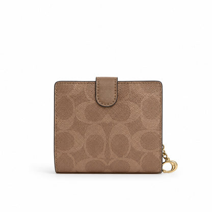 Coach Snap Wallet in Light Tan Signature Canvas