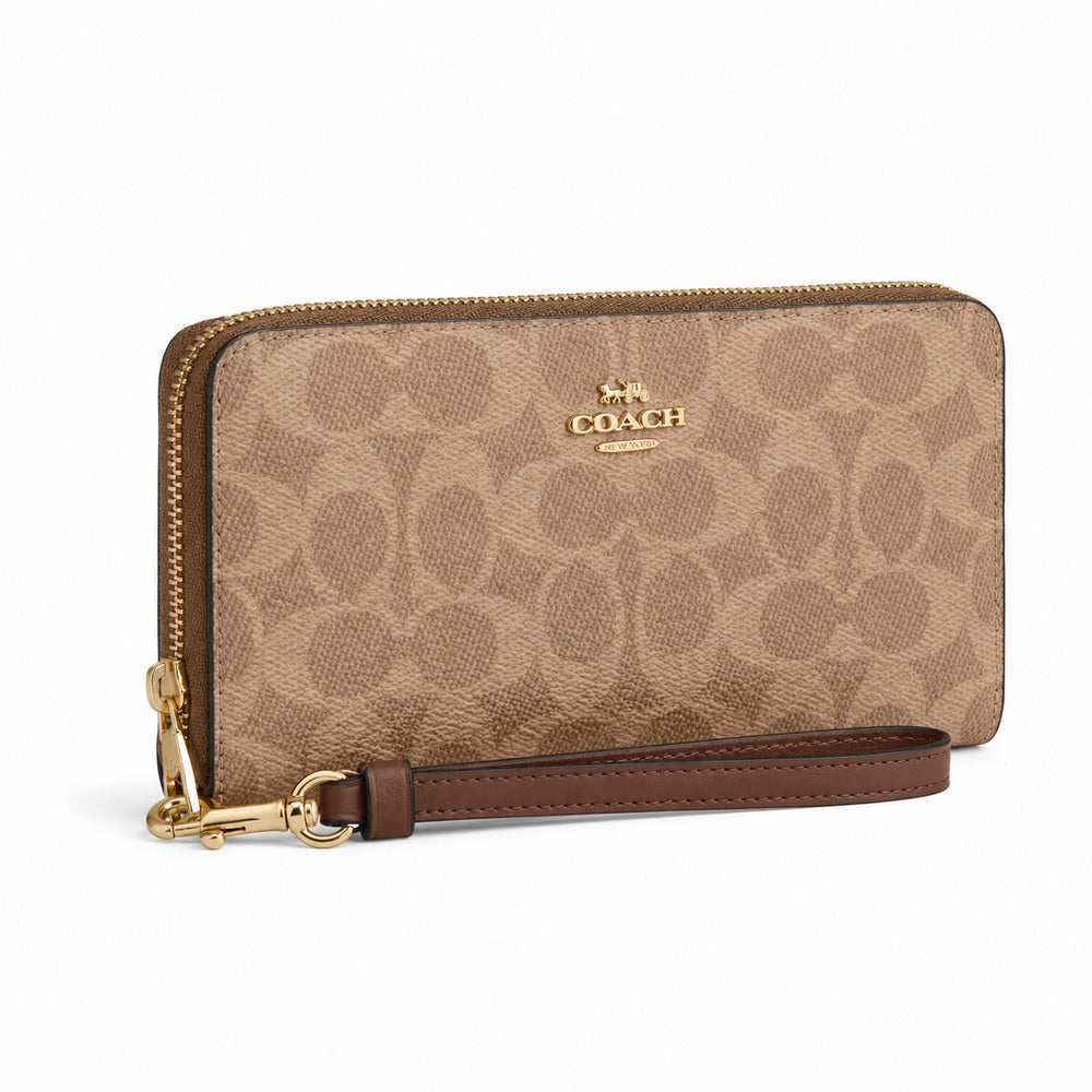 Coach Long Zip Around Wallet In Tab Signature Canvas