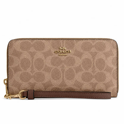 Coach Long Zip Around Wallet In Tab Signature Canvas