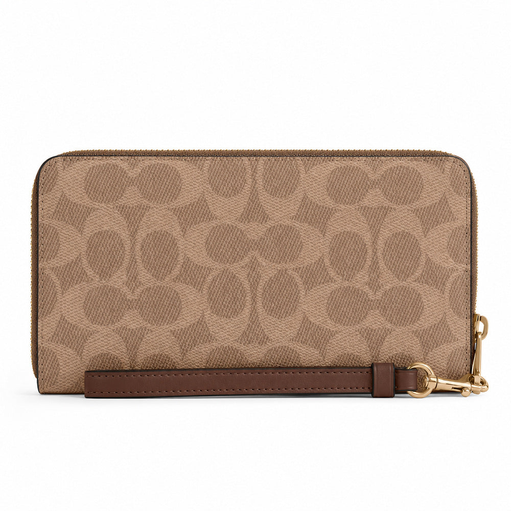 Coach Long Zip Around Wallet In Tab Signature Canvas