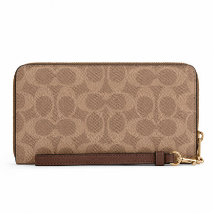 Coach Long Zip Around Wallet In Tab Signature Canvas