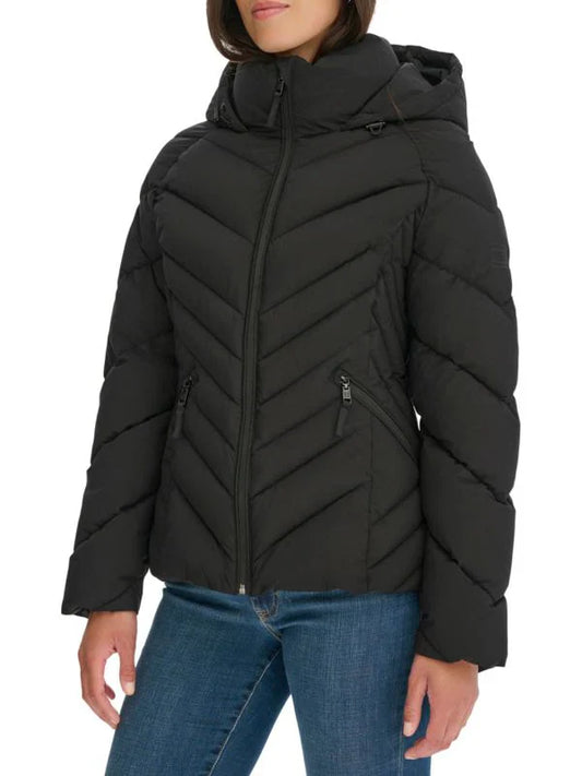 Tommy Hilfiger Hooded Zip Up Puffer Jacket Black XL