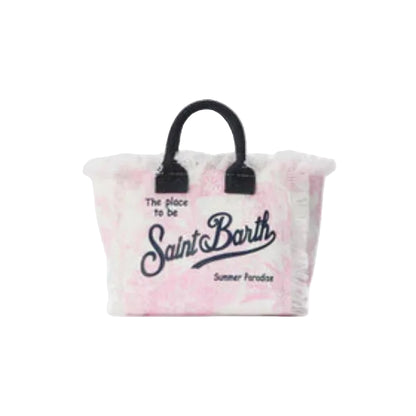 Saint Barth Canvas Vanity mini bag with pink toile de Jouy print