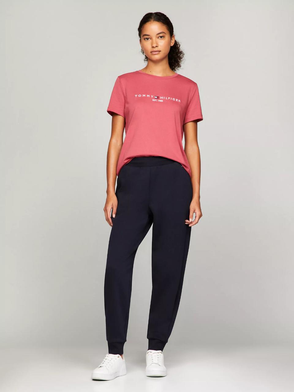 Tommy Hilfiger Embroidered Tommy Logo T-Shirt Light Crimson