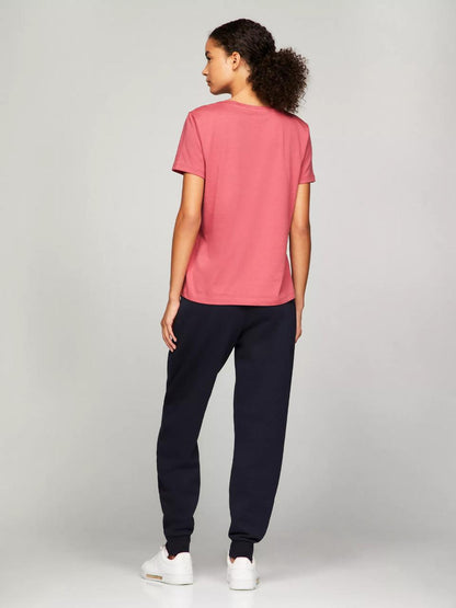 Tommy Hilfiger Embroidered Tommy Logo T-Shirt Light Crimson