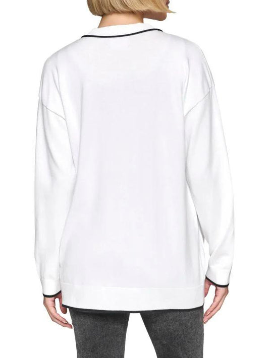 Karl Lagerfeld Paris Drop Shoulder Logo Cardigan SIZE L