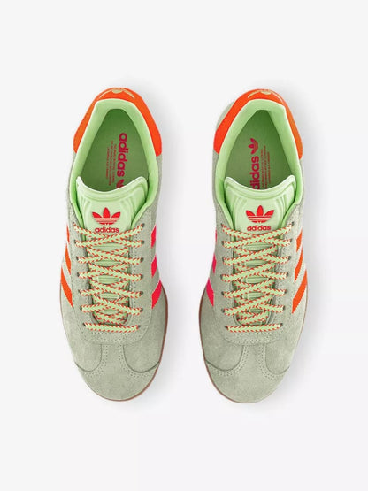 Adidas Gazelle Trainers Semi Green Spark Solar Orange Gum Size 7