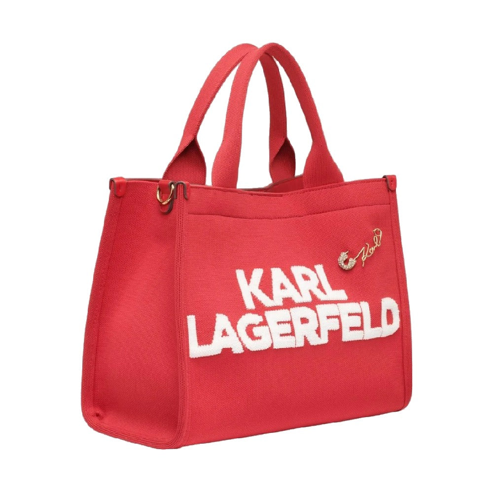 Karl Tote Bag Pink Canvas