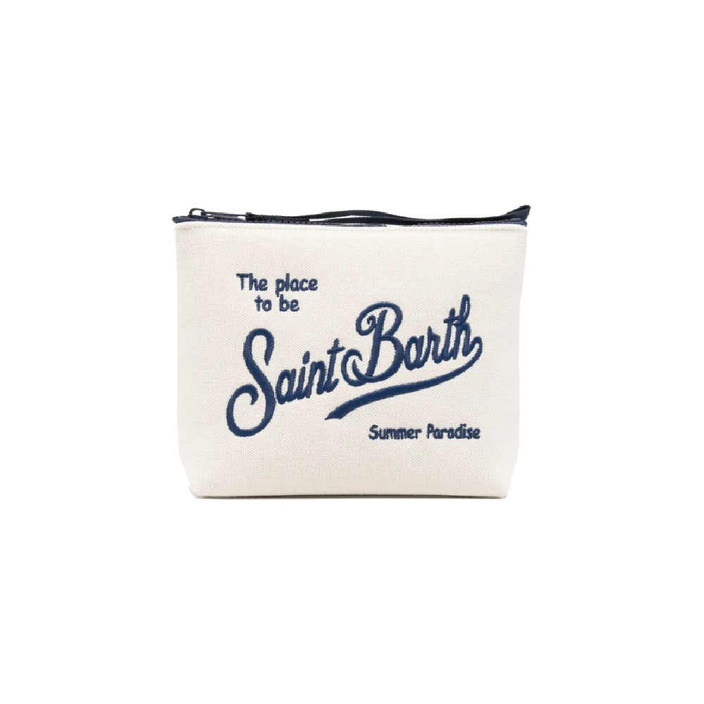 MC2 Saint Barth Colette White Canvas Bag with Fringes