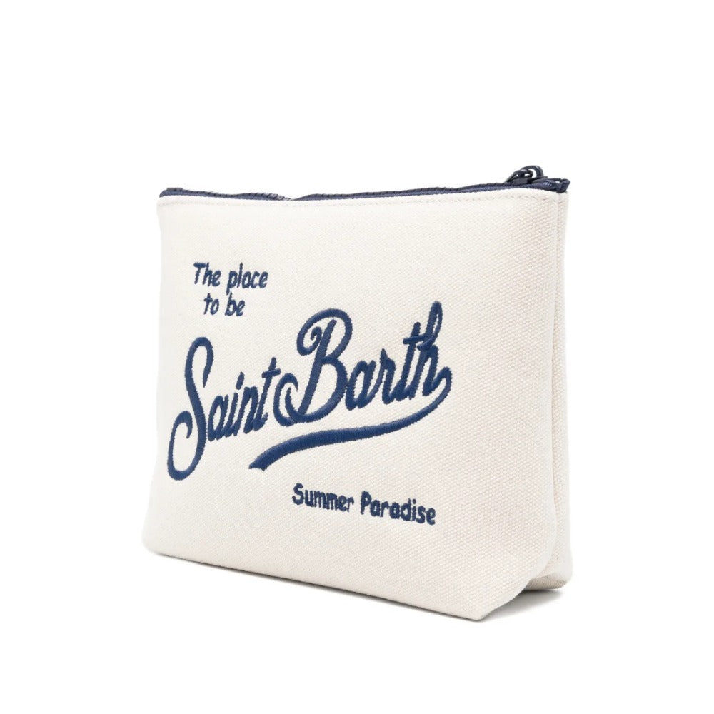 MC2 Saint Barth Colette White Canvas Bag with Fringes